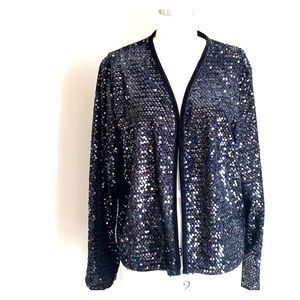 Chico’s black sequin jacket cardigan sweater coat
